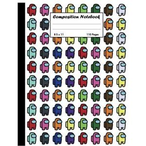 2 Composition Notebook: Among Us Wide Ruled Composition Notebook, Colorful Chara